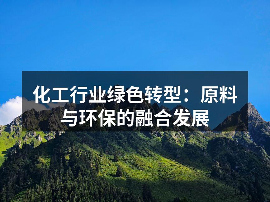 化工行业绿色转型：原料与环保的融合发展